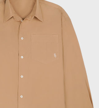 SRC Oversized Shirt - British Tan/White