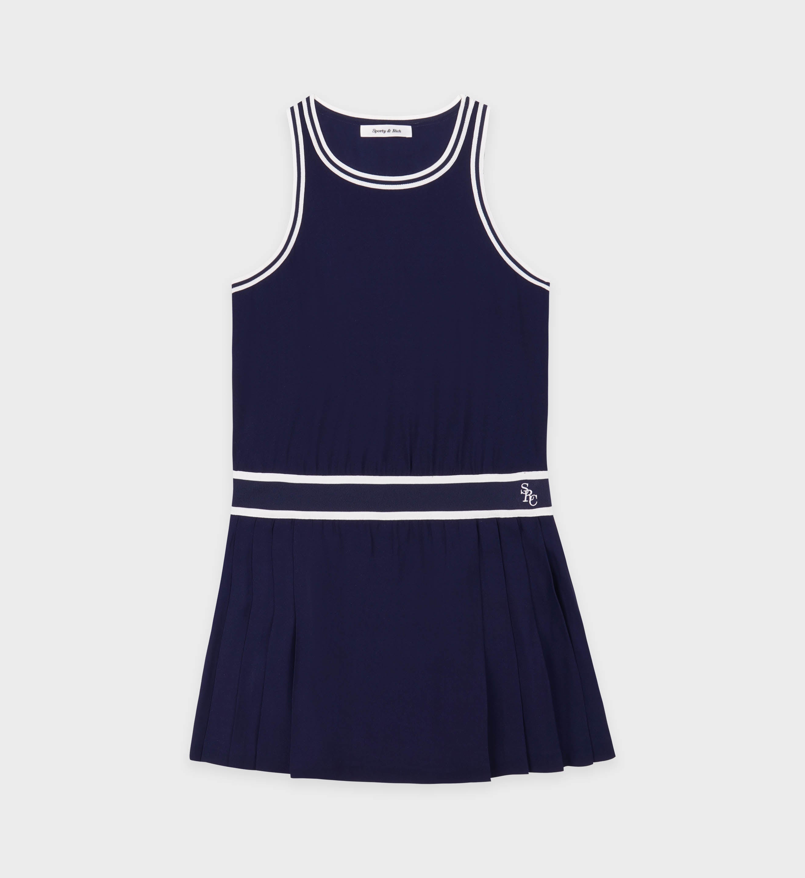 navy blue and white tennis dress Women's Tennis Dress with Shorts Pockets and Bra V Neck Racerback Navy Golf Outfits