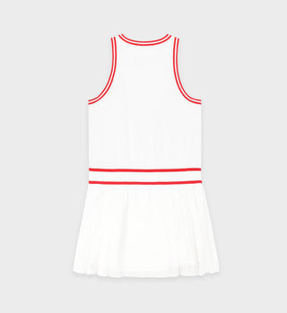red and white tennis dress COEQINE Red Heart White Print Tennis Dress for Women with Shorts 2 Pockets for Valentine's Day Sleeveless Quick Dry Exercise Dresses Soft 2 Piece Set Golf Outfits, L