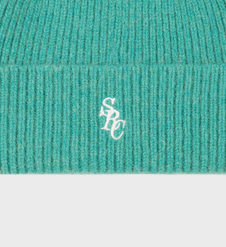 SRC Wool Beanie - Spring Green/White