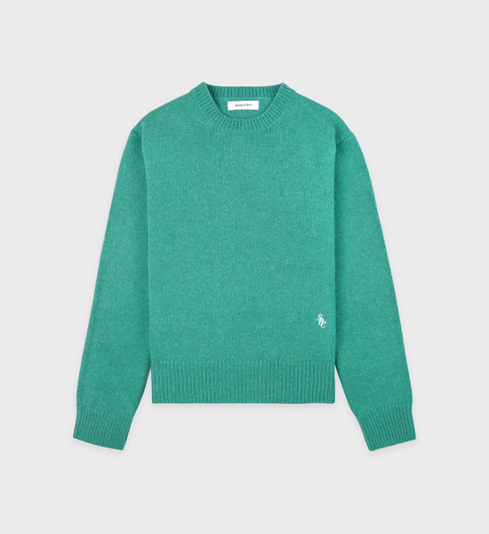 SRC Wool Crewneck - Spring Green/White