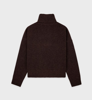 SRC Wool Turtleneck - Chocolate/White