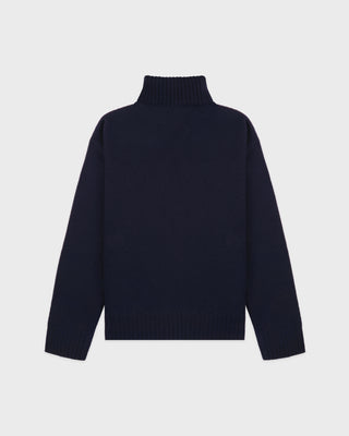 SRC Wool Turtleneck - Navy/White