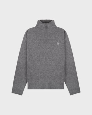 SRC Wool Turtleneck - Light Grey/Navy