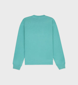 SR Health Club Crewneck - Faded Teal/White