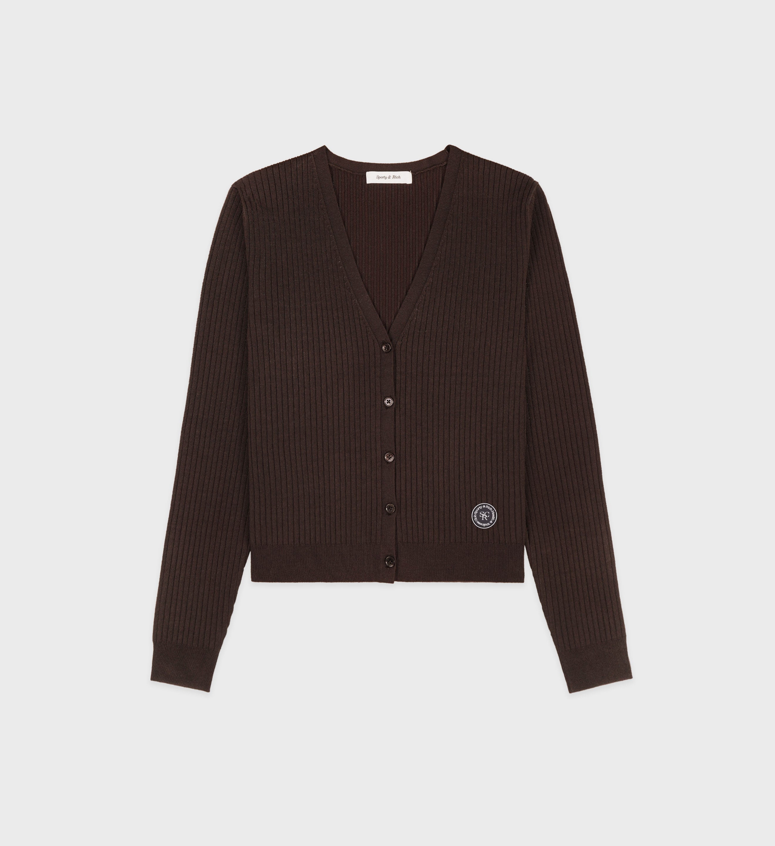 SRHWC Ribbed Cardigan - Chocolate – Sporty & Rich