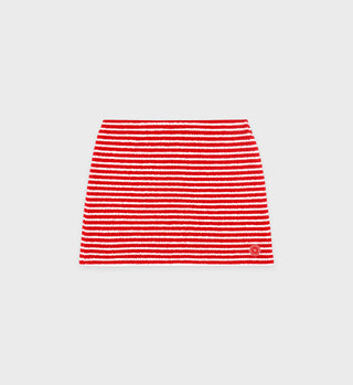 SRHWC Striped Terry Skirt - Fire Red Stripes