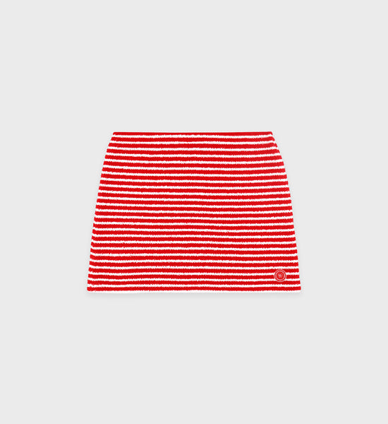 SRHWC Striped Terry Skirt - Fire Red Stripes