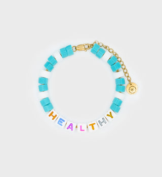 Healthy Bead Bracelet - White/Blue