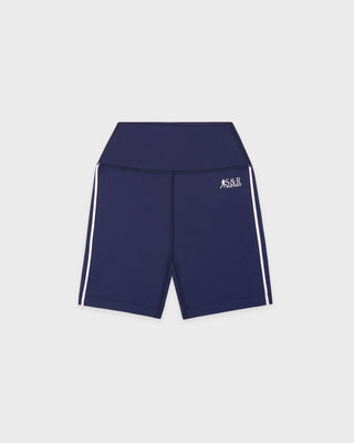 SR Runner Biker Short - Light Navy/White