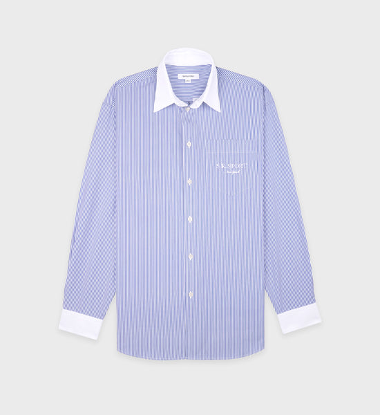 S.R. Sport Oversized Shirt - Blue Striped