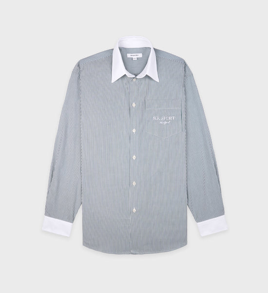 S.R. Sport Oversized Shirt - Forest Striped