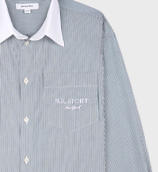 S.R. Sport Oversized Shirt - Forest Striped