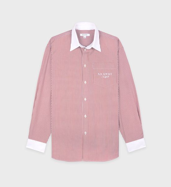 S.R. Sport Oversized Shirt - Red Striped