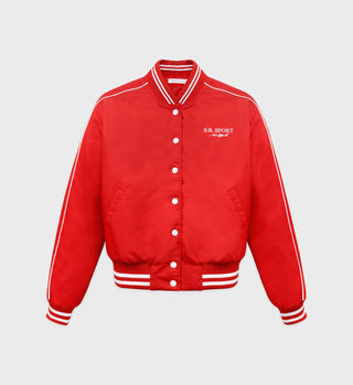 SR Sport Varsity Jacket - Ruby/White