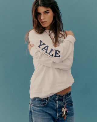 Yale Crest Longsleeve T-Shirt - White