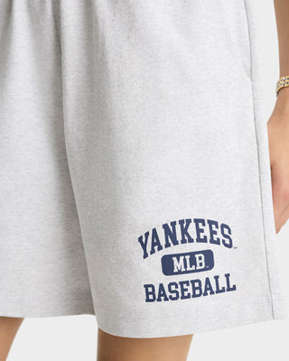 Gray shorts with Yankees MLB Baseball logo on a white background