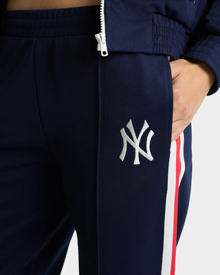 Navy tracksuit with a logo on a white background