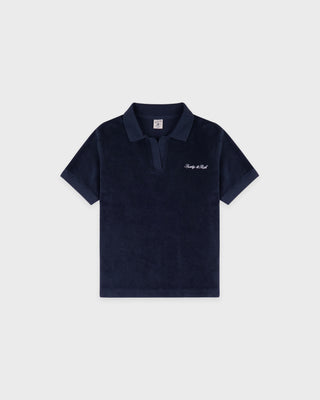 Signature Logo Kids Terry Polo - Dark Navy