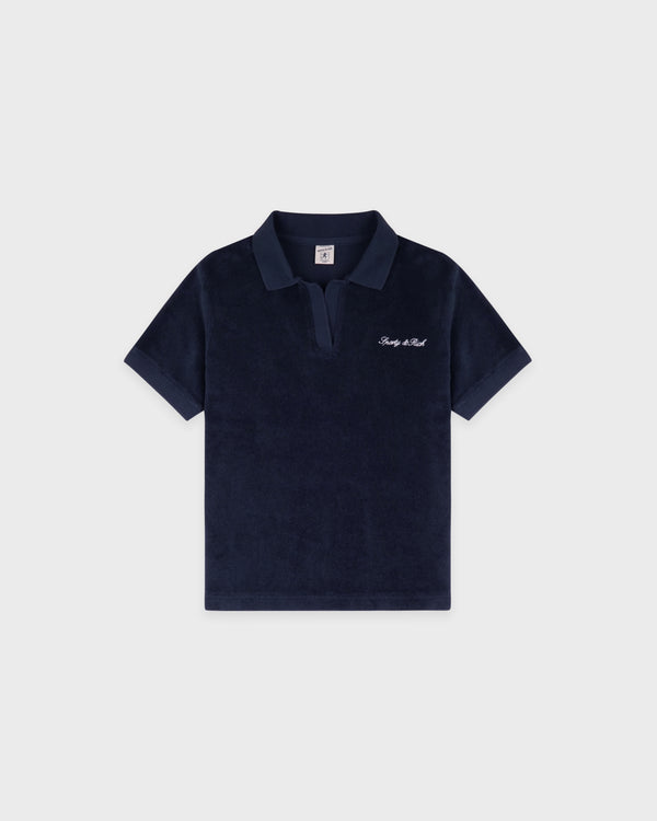 Signature Logo Kids Terry Polo - Dark Navy