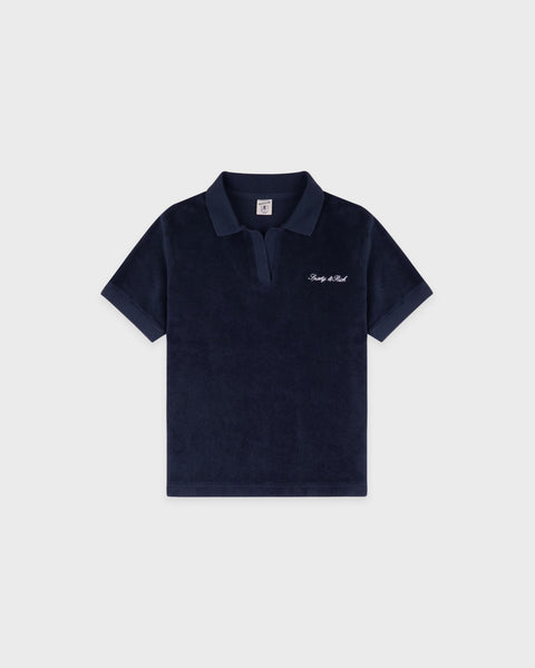 Signature Logo Kids Terry Polo - Dark Navy