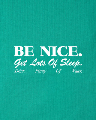 Be Nice Kids Crewneck - Amalfi Green/White