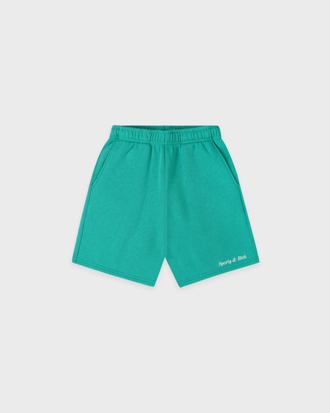 Classic Logo Kids Gym Short - Amalfi Green/White