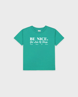 Be Nice Kids T-Shirt - Amalfi Green/White