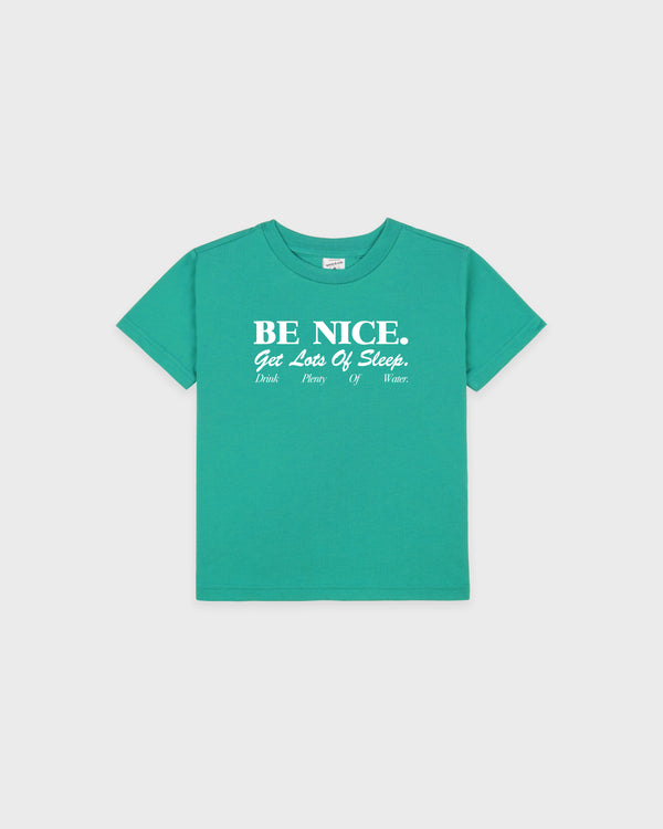 Be Nice Kids T-Shirt - Amalfi Green/White