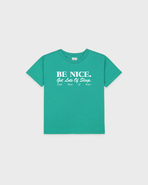 Be Nice Kids T-Shirt - Amalfi Green/White
