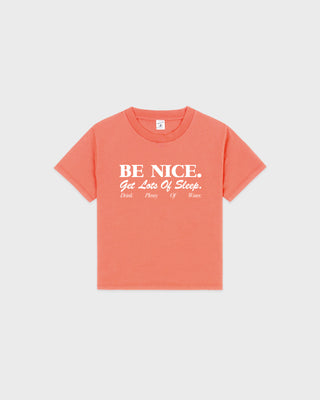 Be Nice Kids T-Shirt - Flamingo/White