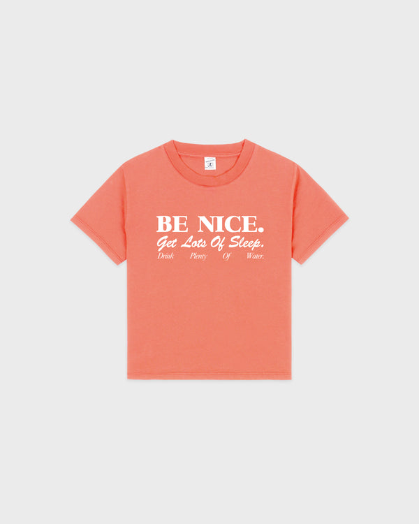Be Nice Kids T-Shirt - Flamingo/White