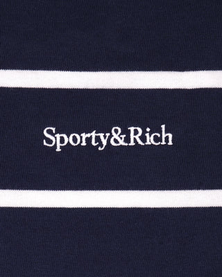 Serif Logo Kids Rugby Polo - Light Navy/White