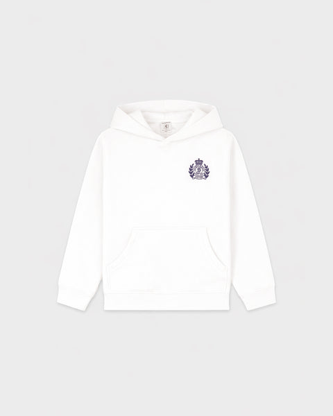 NY Crest Kids Hoodie - White/Light Navy