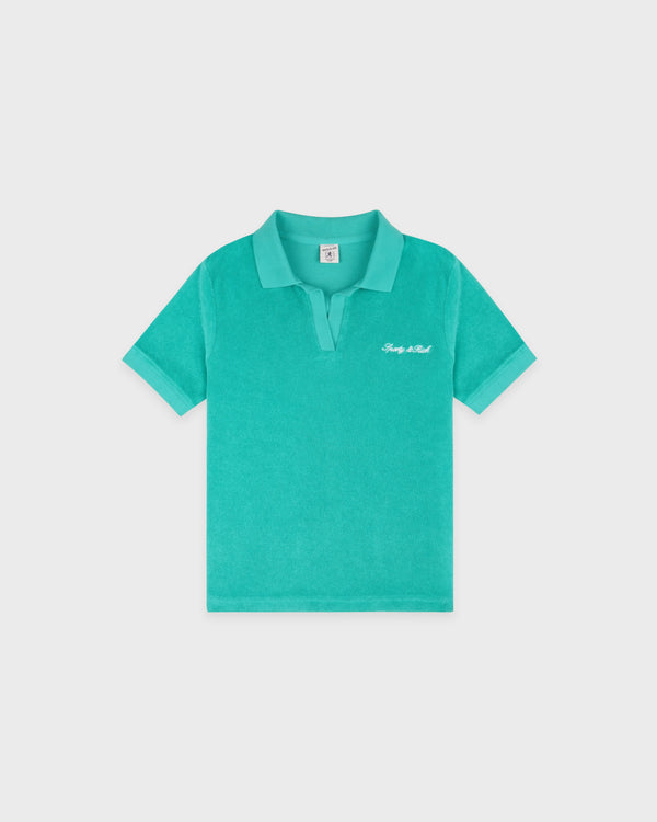 Signature Logo Kids Terry Polo - Amalfi Green/White