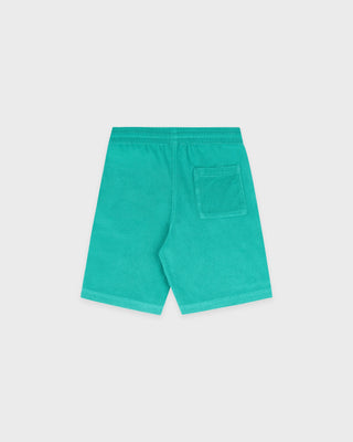 Signature Logo Kids Terry Short - Amalfi Green/White
