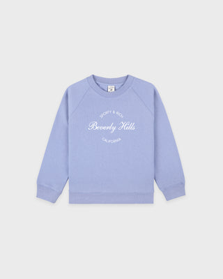Beverly Script Kids Crewneck - Periwinkle