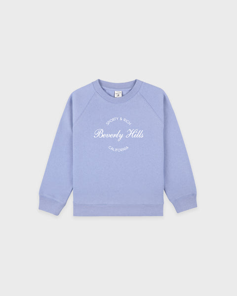 Beverly Script Kids Crewneck - Periwinkle