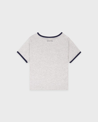 Be Nice Kids Ringer Tee - Heather Gray/Dark Navy