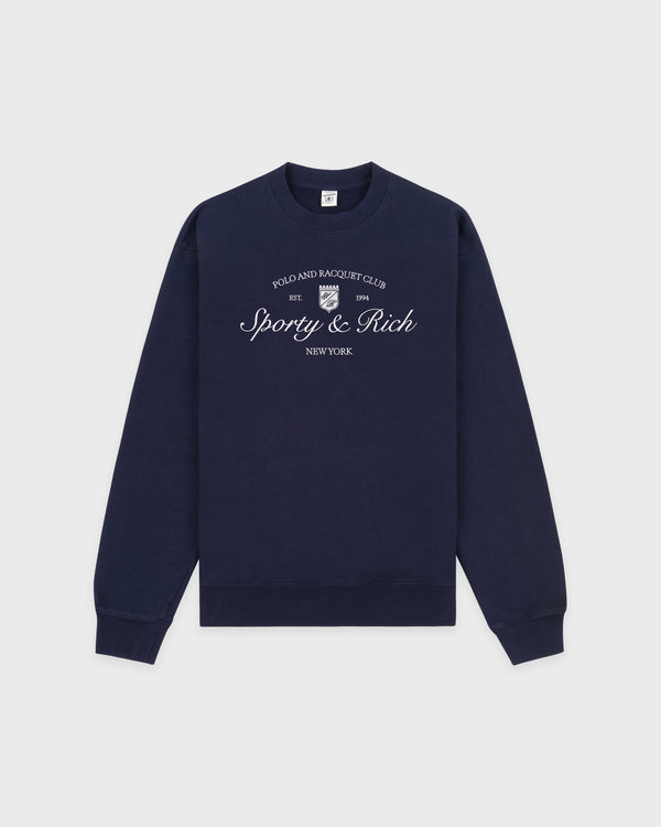 Syracuse Embroidered Crewneck - Navy/White