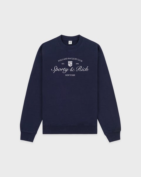 Syracuse Embroidered Crewneck - Navy/White