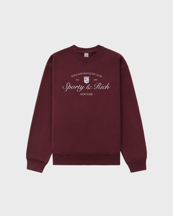 Syracuse Embroidered Crewneck - Bordeaux/White