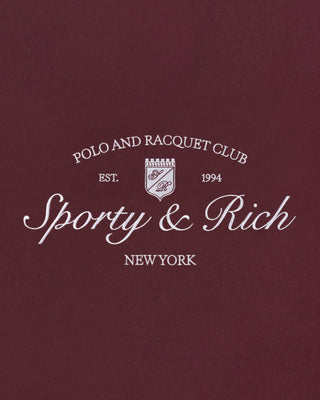 Syracuse Embroidered Crewneck - Bordeaux/White