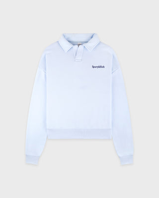 Serif Logo Embroidered Polo - Ciel