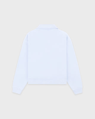 Serif Logo Embroidered Polo - Ciel