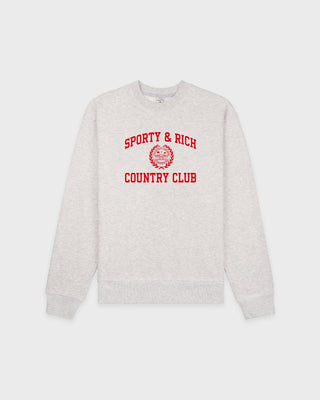 Varsity Crest Crewneck - Heather Gray/Red