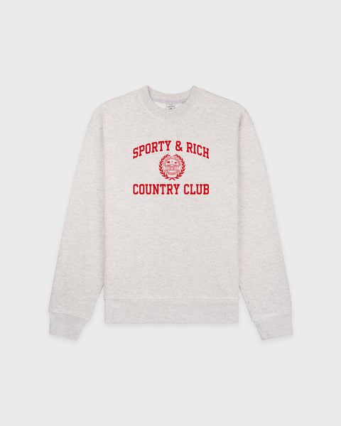 Varsity Crest Crewneck - Heather Gray/Red