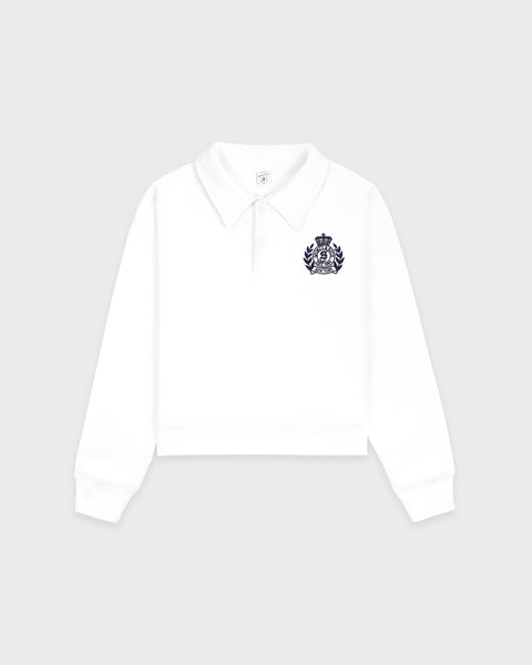 NY Crest Embroidered Polo - White