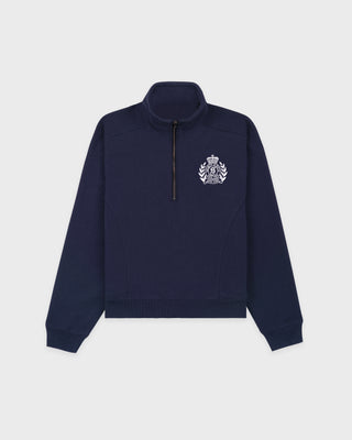NY Crest Embroidered Quarter Zip - Dark Navy