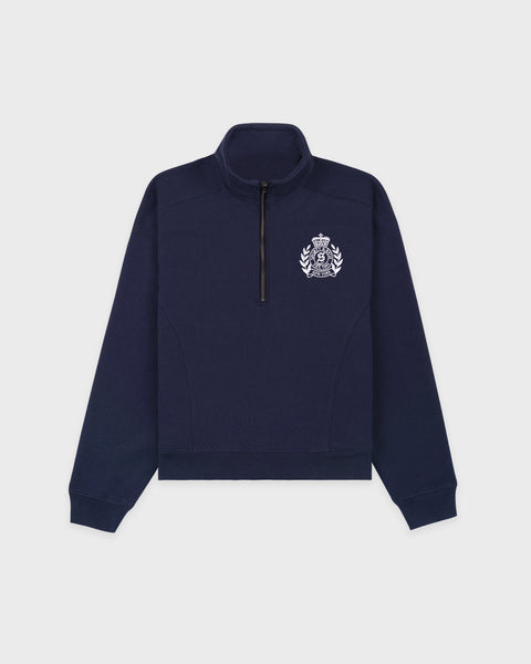 NY Crest Embroidered Quarter Zip - Dark Navy